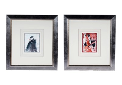 Lot 550 - Alan Reed - Two masquerade ball costume studies | watercolours