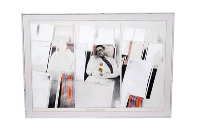 Lot 504 - Terry Wilson - Man in a Deck Chair | mixed media