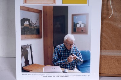 Lot 131 - Kenneth Rowntree - Landscape with three mugs | PVA paint
