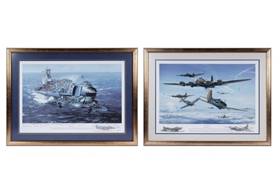 Lot 511 - After Phillip West - Two Second World War Aviation Scenes | special copy with drawn remarque