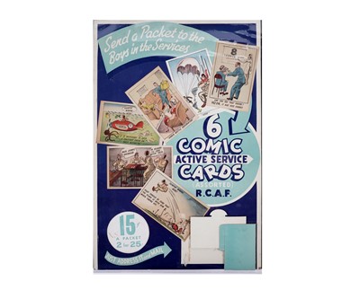 Lot 513 - A Second World War advertising sign for Royal Canadian Air Force "Comic Active Service Cards"