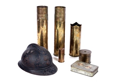 Lot 564 - First World War trench art Shell pattern vases; and other items