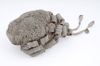 Lot 289 - A 19th Century barrister’s wig and black japanned tin