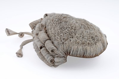 Lot 289 - A 19th Century barrister’s wig and black japanned tin