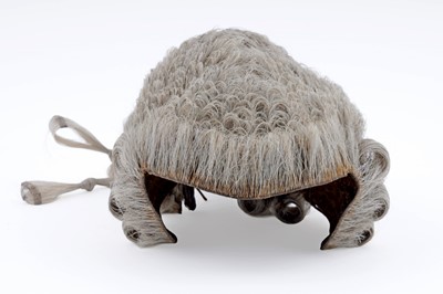 Lot 289 - A 19th Century barrister’s wig and black japanned tin
