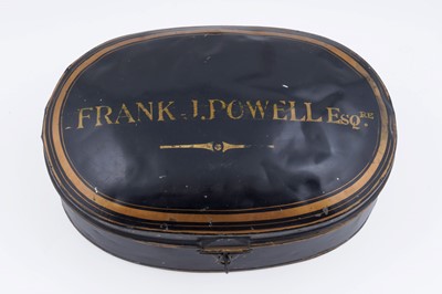 Lot 289 - A 19th Century barrister’s wig and black japanned tin