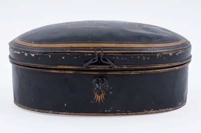 Lot 289 - A 19th Century barrister’s wig and black japanned tin