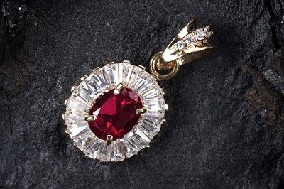 Lot 526 - A contemporary ruby pendant