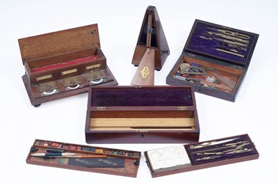 Lot 371 - Two cased 19th Century draughtsman’s drawing sets; and other items