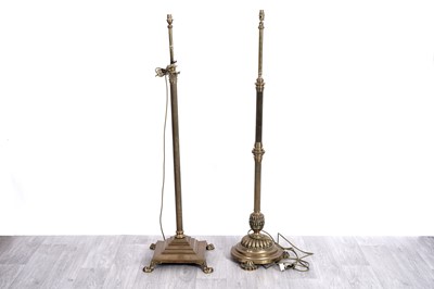 Lot 183 - Two Victorian brass lamp standards