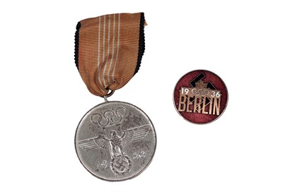 Lot 1166 - Berlin 1936 Olympic pin and medal