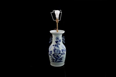 Lot 303 - A Chinese celadon vase fitted as a lamp