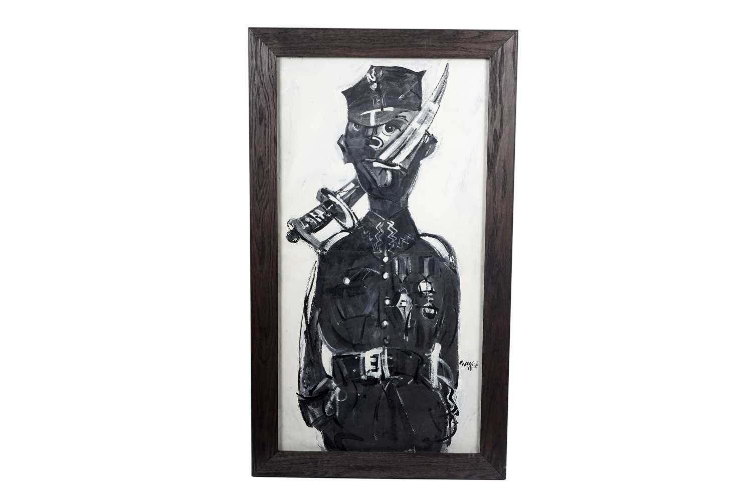 Lot 67 - Antoni Sulek - Soldier armed to the teeth | household paint