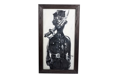 Lot 67 - Antoni Sulek - Soldier armed to the teeth | household paint