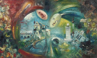 Lot 68 - Antoni Sulek - The city never sleeps | oil