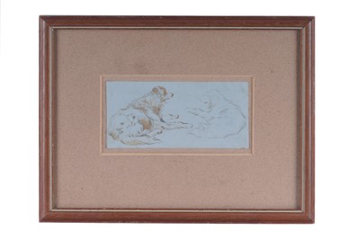 Lot 180 - British school - Study of two dogs | watercolour