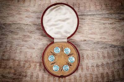 Lot 613 - Silver gilt and enamel dress shirt buttons