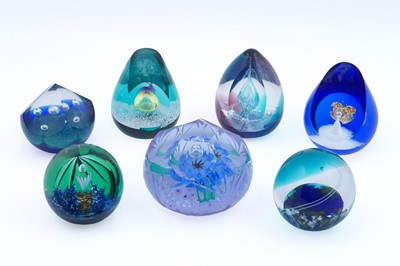 Lot 405 - A collection of seven boxed Caithness paperweights