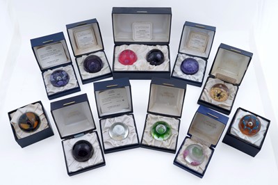 Lot 407 - A collection of eleven boxed Caithness paperweights