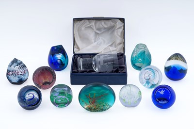 Lot 410 - A collection of six boxed and five unboxed Caithness paperweights