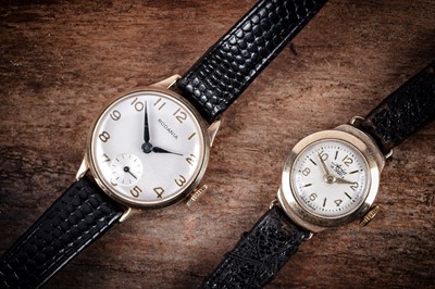 Lot 414 - A lady's 9ct gold cased Rodania wristwatch; and a similar 9ct gold cased Avia