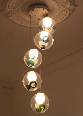 Lot 58 - Bocci Lighting: a Series 28 five pendant ‘Random’ chandelier