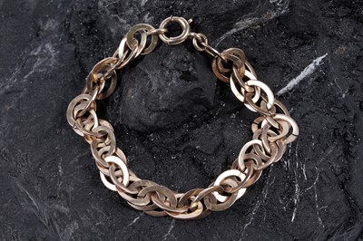 Lot 325 - A yellow metal fancy-link bracelet