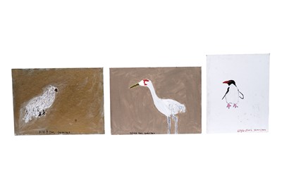 Lot 145 - Earl Swanigan - Penguin, Parrot, Crane | acrylics