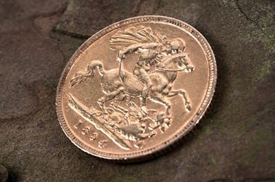Lot 450 - A Victorian 1894 gold half sovereign