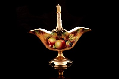 Lot 427 - A fruit painted Royal Worcester basket