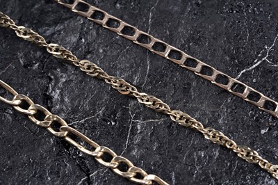 Lot 288 - Three 9ct gold neck chains
