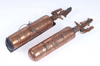 Lot 282 - Two ‘Petrolex’ Type B copper fire extinguishers
