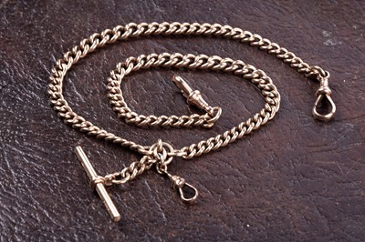 Lot 293 - An early 20th Century 9ct gold double "Albert" watch chain