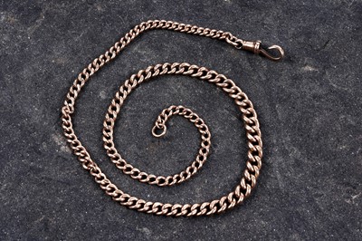 Lot 298 - An early 20th Century 9ct rose gold graded curb-link watch chain