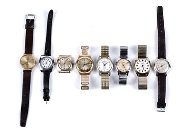 Lot 412 - A collection of eight mid-20th Century and later wristwatches