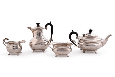 Lot 542 - A George V silver four-piece tea service