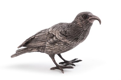 Lot 597 - A Victorian electroplate novelty inkwell naturalistically modelled as a bird
