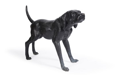 Lot 476 - A life size cold cast bronze model of a standing Labrador dog