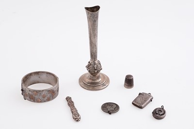 Lot 511 - Silver items including: a Charles Horner silver thimble