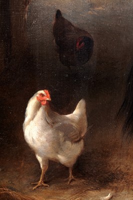 Lot 254 - Walter Hunt - A bay horse shares a farmyard meal | oil