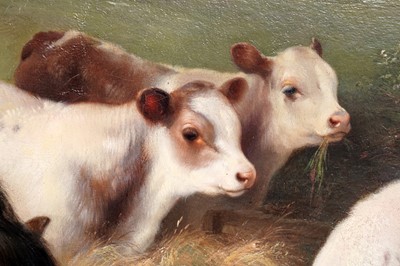 Lot 254 - Walter Hunt - A bay horse shares a farmyard meal | oil