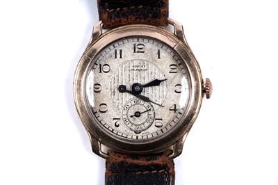 Lot 420 - A 1920s 9ct rose gold cased wristwatch retailed by Sorley of Glasgow
