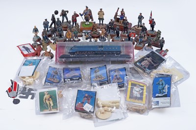Lot 539 - A collection of thirteen model kit soldiers; and other prebuilt models