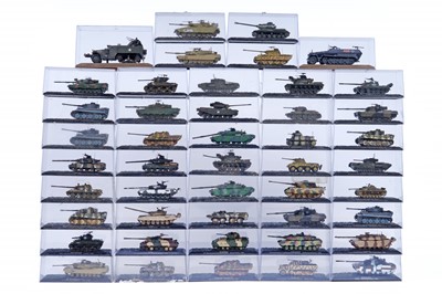 Lot 550 - A collection of forty-six DeAgostini type cased military diecast vehicles