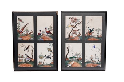 Lot 328 - Eight Chinese pith paper studies of birds