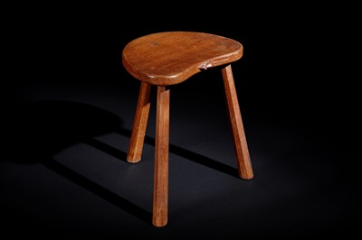 Lot 584 - Robert ‘Mouseman’ Thompson: an adzed oak three-legged stool