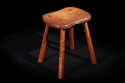 Lot 585 - Robert ‘Mouseman’ Thompson: an adzed oak stool