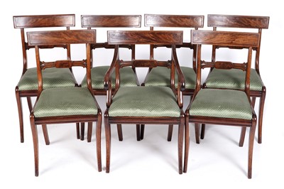 Lot 589 - A set of seven George III mahogany dining chairs