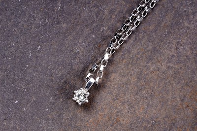 Lot 201 - A contemporary solitaire diamond pendant necklace