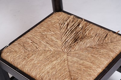 Lot 24 - Vico Magistretti: a set of six ‘Carimate’ oak and rush seated chairs and matching table